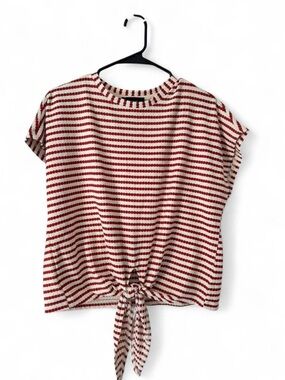 Cider Burgandy & White blouse